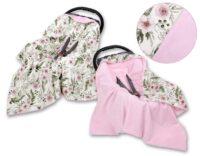 kocyk-do-fotelika-1022-peonie-rozowe-nowe-rozowe-minky-bobon
